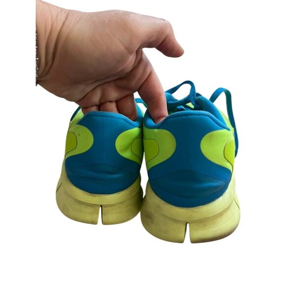 Nike Free Lime Green/Blue Kids Athletic Workout shoe Youth size 7 - Picture 7 of 8